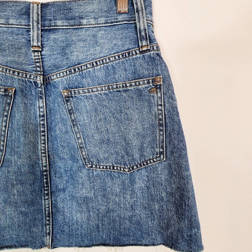 Euc Madwell Rigid Denim A-Line Mini Skirt in Lakeline Wash: Eco Edition Size 26 - Picture 9 of 11